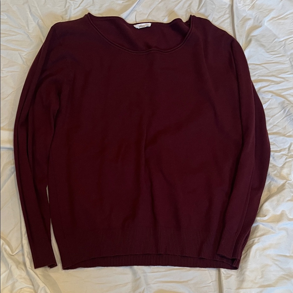 Essentials by Milano Deep Burgundy Crew Neck Sweater